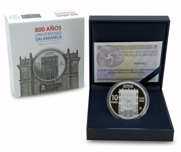 Moneda de plata conmemorativa del 800 Aniversario Universidad de Salamanca