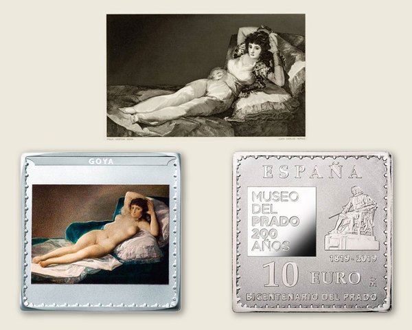 Buril Maja Vestida Goya + Moneda plata Bicentenario Prado Goya - OFERTA ESPECIAL