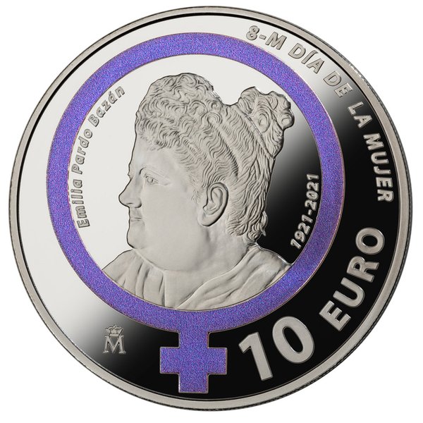 Moneda 8 de marzo - Día de la Mujer - Homenaje a Emilia Pardo Bazán