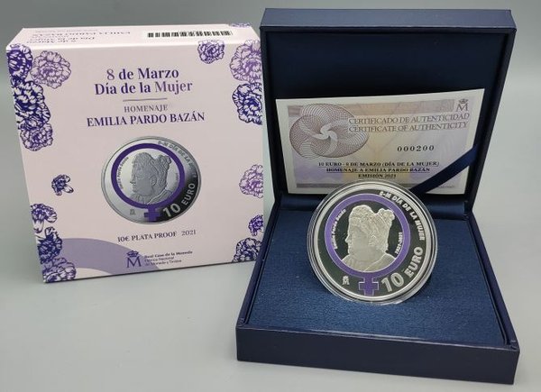 Moneda 8 de marzo - Día de la Mujer - Homenaje a Emilia Pardo Bazán