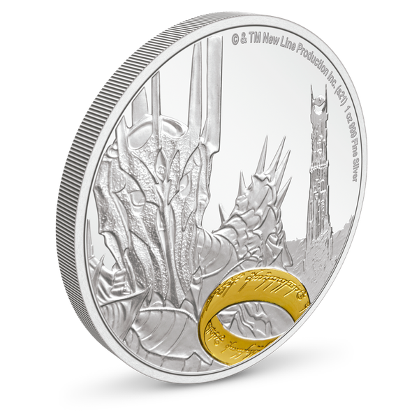 Moneda de plata Sauron de 1 oz | Producto oficial: The Lord Of The Rings™