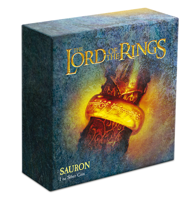 Moneda de plata Sauron de 1 oz | Producto oficial: The Lord Of The Rings™