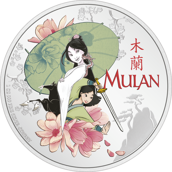 Moneda de plata Mulán (1 oz.) - (Producto oficial: DISNEY™)