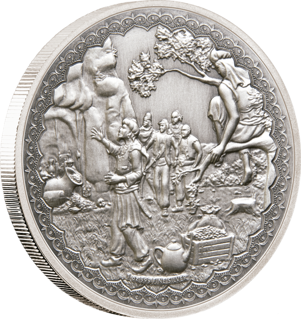 Moneda de plata (1 oz.) Ali Baba y los 40 ladrones