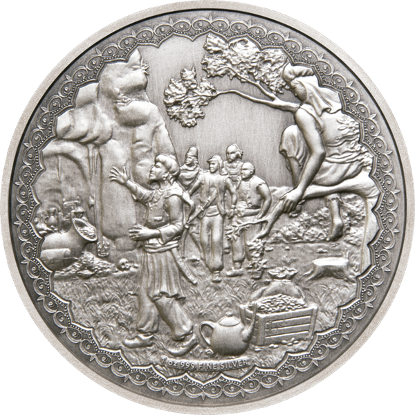 Moneda de plata (1 oz.) Ali Baba y los 40 ladrones